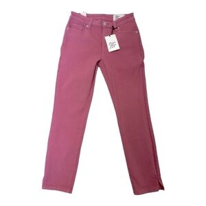 COSMIC BLUE LOVE Pink Flamingo Denim Jeans Stretch Skinny Split Cuffs Size‎ 27P